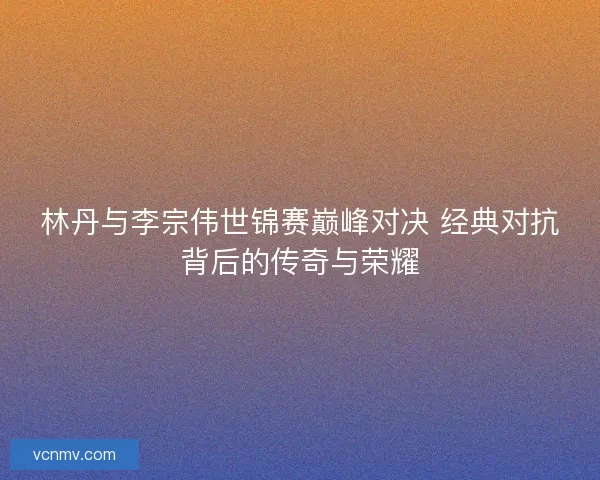 林丹与李宗伟世锦赛巅峰对决 经典对抗背后的传奇与荣耀